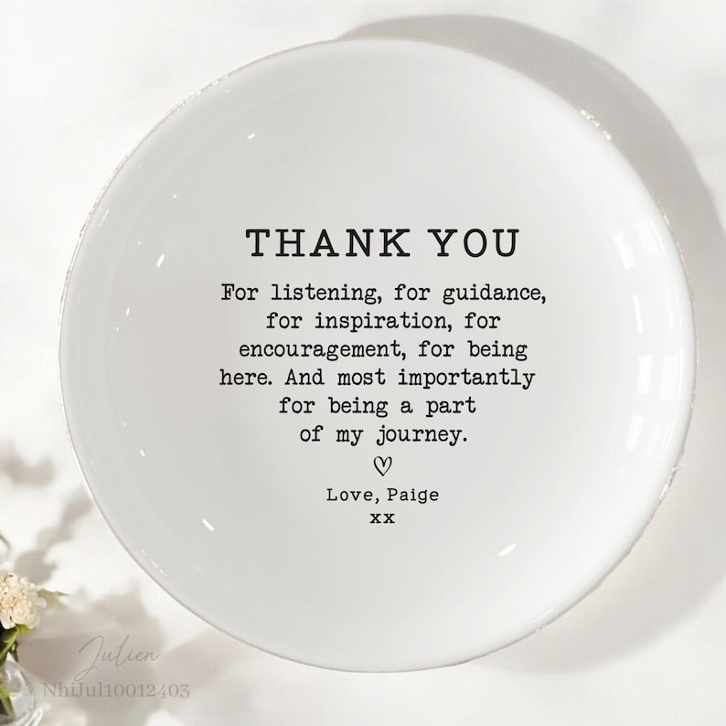 Personalized Thank You Gifts Ring Dish-Gifts For Teacher-Farewell Gift for Mentor -Gift For Friend-Wedding Gift for Mom-Sister Birthday Gift
