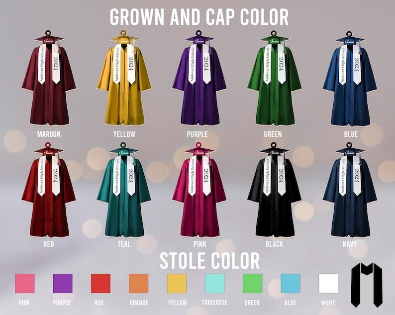 Personalized Graduation Ornament, Class of 2026 Ornament, High School Graduation Gift, College Graduated, New Graduate Gift, School Name