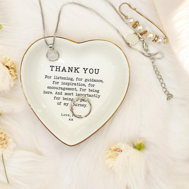 Personalized Thank You Gifts Ring Dish-Gifts For Teacher-Farewell Gift for Mentor -Gift For Friend-Wedding Gift for Mom-Sister Birthday Gift