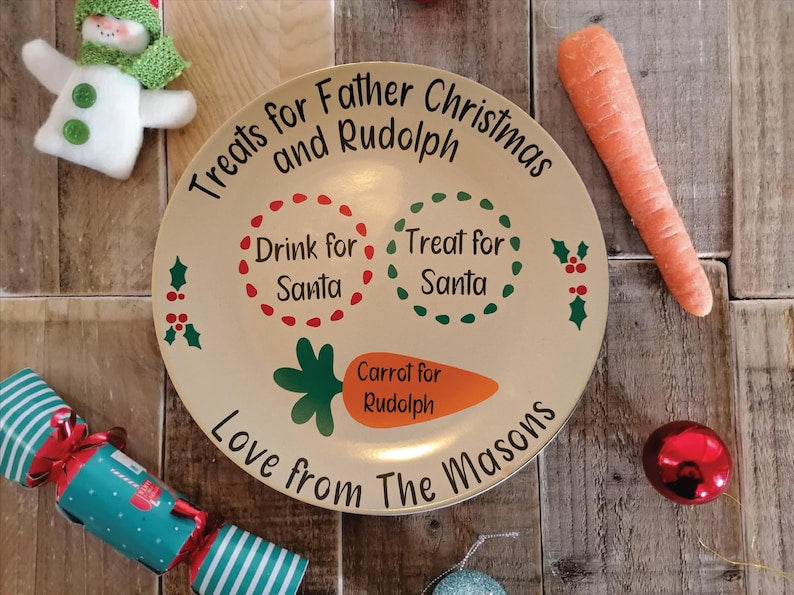 Personalised Christmas Eve Plate: Treats for Santa & Rudolph