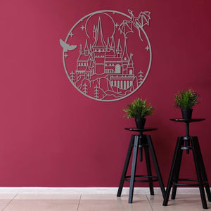 Wizard Magic School Metal Wall Art, Movie Fan Gift, Witch And Wizard Sign, Gaming Room Magic Art,Kids Room Wall Hanging,Christmas Young Gift