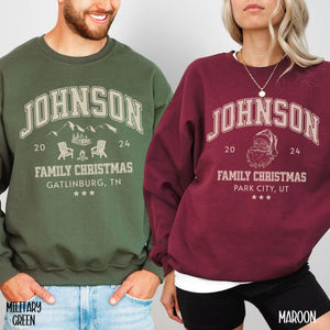 Custom Family Christmas Sweatshirts Matching Family Christmas Sweaters Personalized Name Christmas Shirt Youth Christmas Crewneck Xmas Gift