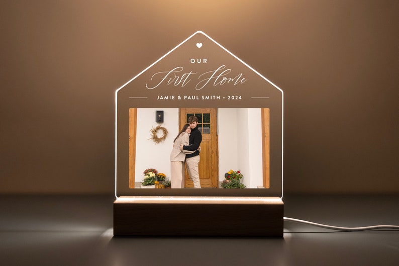 Personalized New Home LED Light, Housewarming Gift, New Home Gift, First Home Gift, Realtor Closing Gift, Home Sweet Home