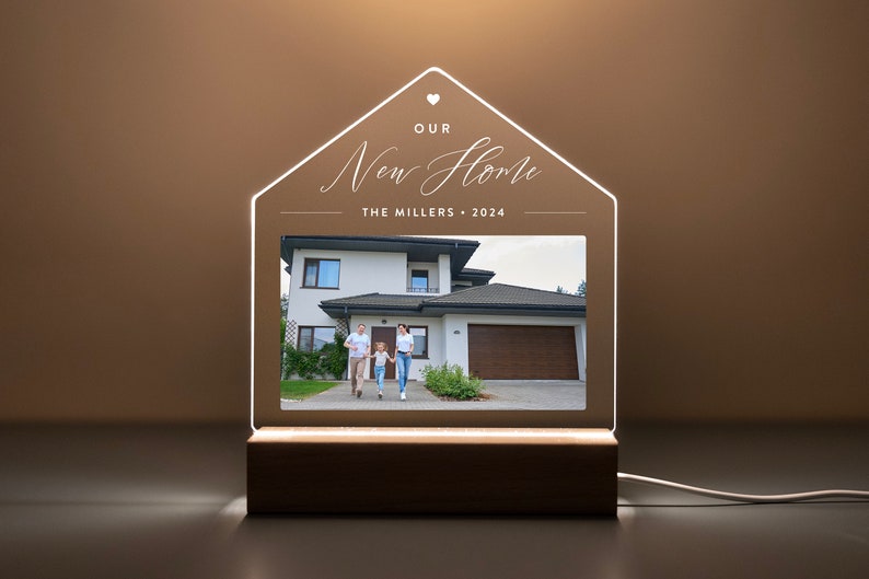 Personalized New Home LED Light, Housewarming Gift, New Home Gift, First Home Gift, Realtor Closing Gift, Home Sweet Home