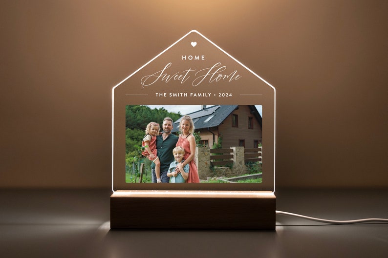 Personalized New Home LED Light, Housewarming Gift, New Home Gift, First Home Gift, Realtor Closing Gift, Home Sweet Home