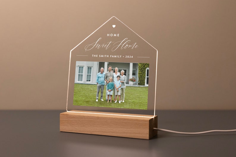 Personalized New Home LED Light, Housewarming Gift, New Home Gift, First Home Gift, Realtor Closing Gift, Home Sweet Home