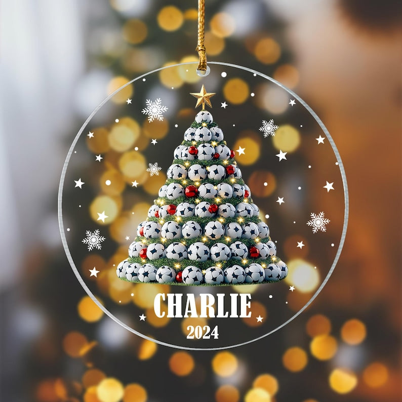 Personalized Soccer Christmas Tree Ornament, Soccer Team Gift Ornament, Soccer Ornament, Soccer Keepsake, Soccer Christmas Ornament 2024