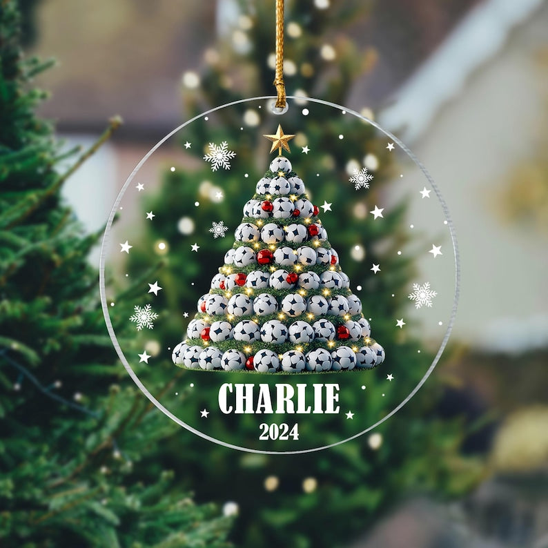 Personalized Soccer Christmas Tree Ornament, Soccer Team Gift Ornament, Soccer Ornament, Soccer Keepsake, Soccer Christmas Ornament 2024