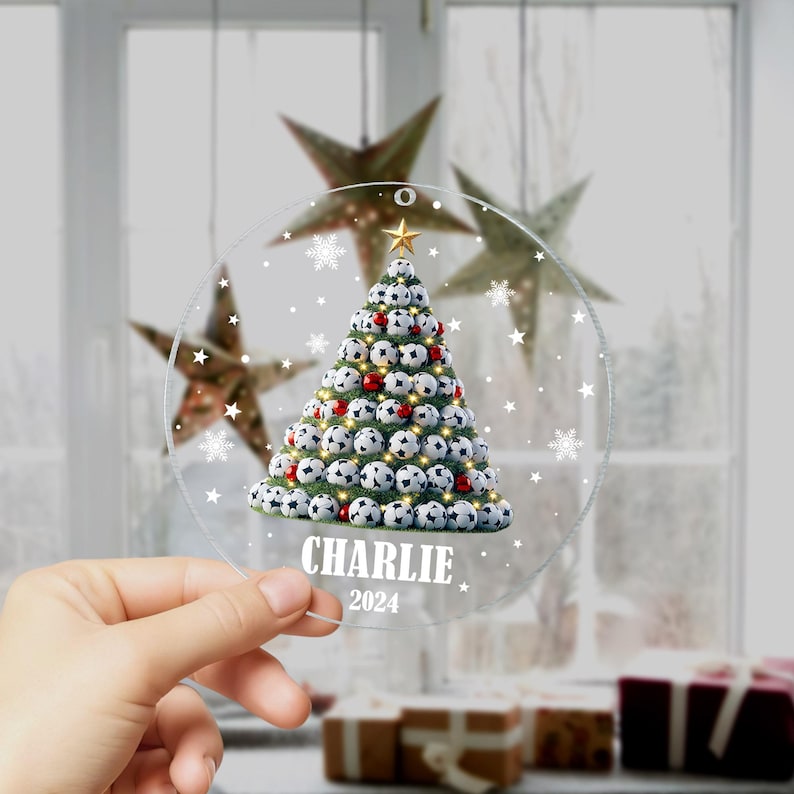 Personalized Soccer Christmas Tree Ornament, Soccer Team Gift Ornament, Soccer Ornament, Soccer Keepsake, Soccer Christmas Ornament 2024