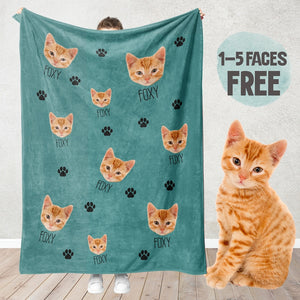 Personalized Cat Blanket, Cat Lover Gift, Custom Photo Blanket, Pet Photo Blanket, Photo Blanket Customized, Cat Dad Gift, Cat Mom Gift