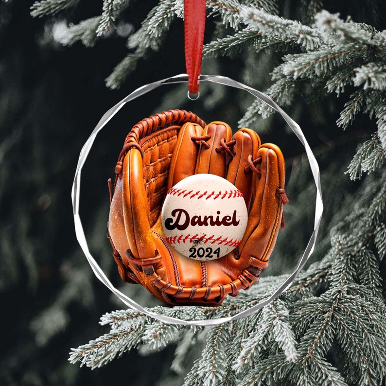 Personalize Baseball Ornament, Custom Christmas Baseball Ornament, Baseball Christmas Tree Ornament, Baseball Team Gift, 2024 Ornament Gift