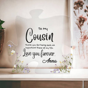 Cousin Gift, Cousin Acrylic Puzzle Plaque, Thank You Gift for Cousin, Personalized Cousin Gifts, Christmas Gift for Cousin, Birthday Gift