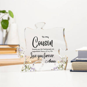 Cousin Gift, Cousin Acrylic Puzzle Plaque, Thank You Gift for Cousin, Personalized Cousin Gifts, Christmas Gift for Cousin, Birthday Gift