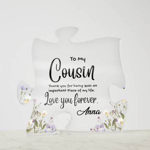 Cousin Gift, Cousin Acrylic Puzzle Plaque, Thank You Gift for Cousin, Personalized Cousin Gifts, Christmas Gift for Cousin, Birthday Gift
