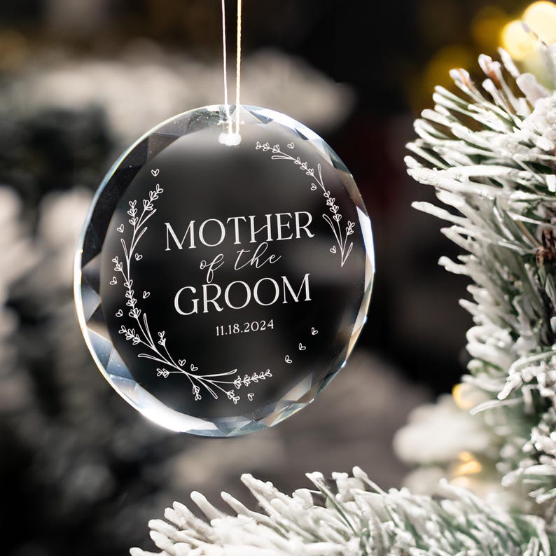 Custom Mother of The Bride or Mother of The Groom Wedding Ornament, Anniversary Gift for Mother, Christmas Ornament for Mother In Law