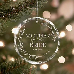 Custom Mother of The Bride or Mother of The Groom Wedding Ornament, Anniversary Gift for Mother, Christmas Ornament for Mother In Law