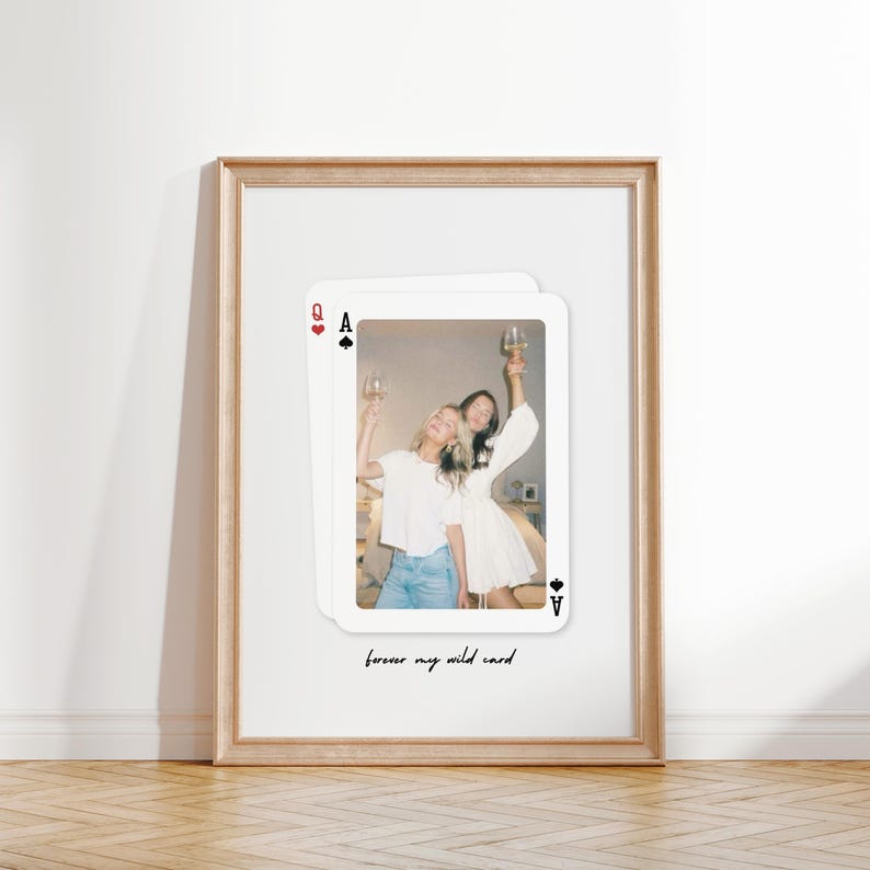 Custom Best Friends Photo Canvas,Unique Gift for Her, Personalized Wild Card Memory Wall Art