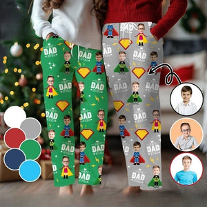 Best Dad Ever Custom Pajama Pants with Faces, Kids Face Pajama Pants, Personalized Pajamas Pants with Face, Christmas Gifts