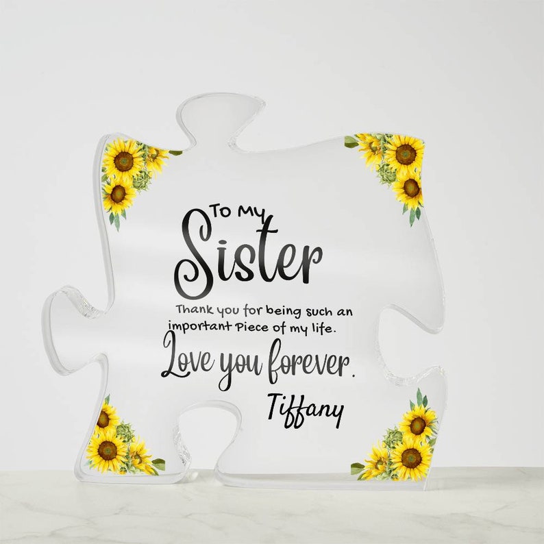 To My Sister Personalized Plaque. Thank You gift For Sister, Birthday Gift From Sister, Christmas Gifts For Big Sister From Little Sister