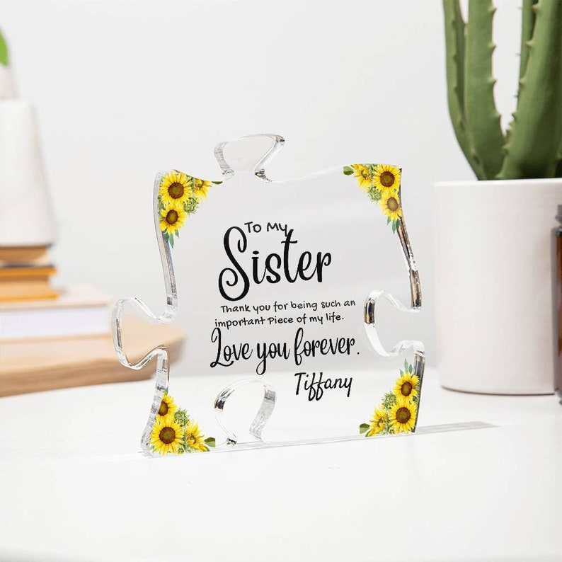 To My Sister Personalized Plaque. Thank You gift For Sister, Birthday Gift From Sister, Christmas Gifts For Big Sister From Little Sister