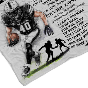Personalized American Football Blanket, To My Son Blanket, Football Player Blanket, Football Gift for Son, Football Lover Gift,Gifts For Son