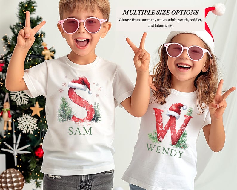 Family Christmas Shirt, Christmas Name Custom Shirt, Funny Family Xmas Pjs, Christmas Custom Letter Shirt, Personalized Christmas Family Tee