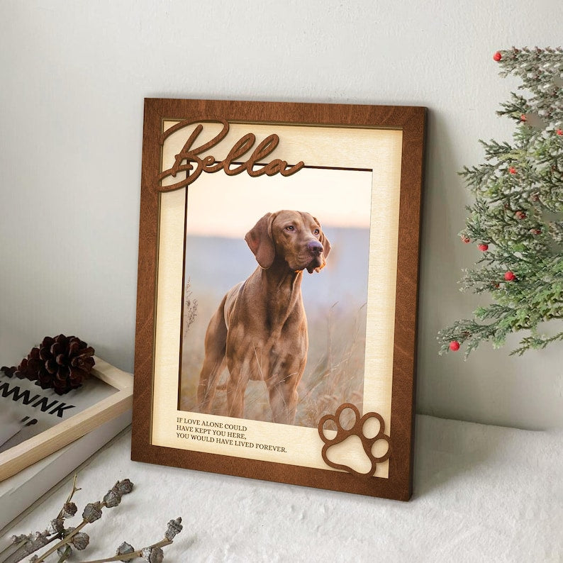 Personalized Memorial Dog Photo Frame with Name, Personalized Memorial Pet Sign, Dog Memorial Gifts, Pet Loss Gift, Cat Sympathy Loss Gift