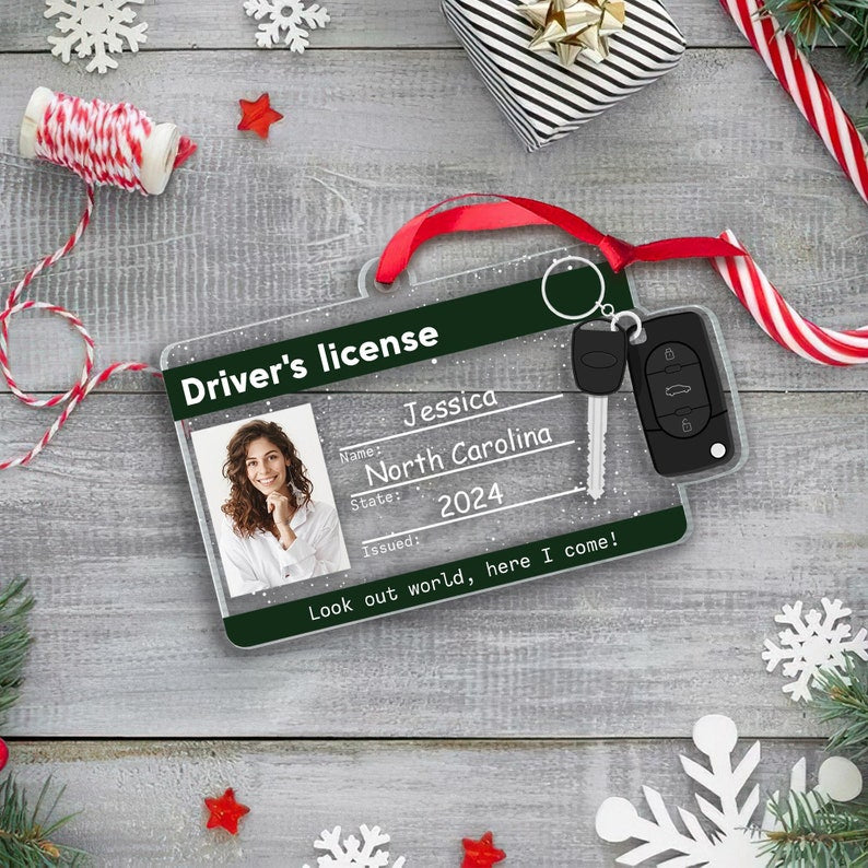 New Driver Personalized Christmas Ornament, Driver's License Christmas Ornament, New Driver Gift, New Car Owner Ornament, Teen Drivers Gift