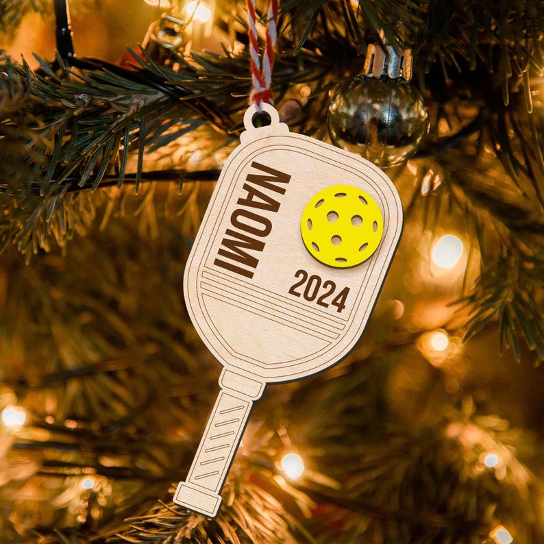 Custom Name Sport Players Christmas Gifts, Personalized Pickleball Ornament Wooden, Pickleball Gifts, Pickleball Lover Gifts