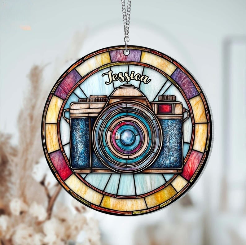 Personalized Photographer Suncatcher Ornament, Photographer Christmas Gift, Gift For A Photographer, Photographer Gift, Journalist Ornament