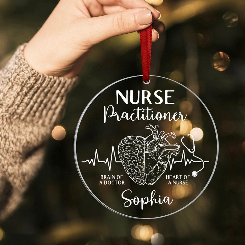 Personalized Nurse Practitioner Ornament, Nurse Practitioner Gift, NP Nurse Gift, Nurse Ornament, New Nurse Gift, Nurse Christmas Ornament