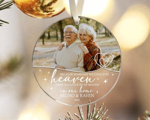 Custom Photo Memorial Ornament, Dad Mom Memorial Christmas Ornament, Loss Of Loved One Sympathy Gift, Remembrance Gift, In Loving Memory