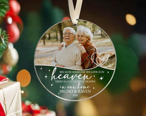 Custom Photo Memorial Ornament, Dad Mom Memorial Christmas Ornament, Loss Of Loved One Sympathy Gift, Remembrance Gift, In Loving Memory