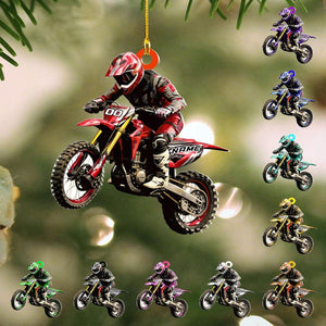 Personalized Dirt Bike Ornament Custom Motocross Men Ornament, Motorcycle Ornament, Bike Christmas Ornament,Gift for Racing Lover,Rider Gift