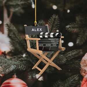 Personalized Director Chain Christmas Ornament, Film Clapper Christmas, Film Clapper Ornament, Christmas Gift For Film, Tree Hanging Decor