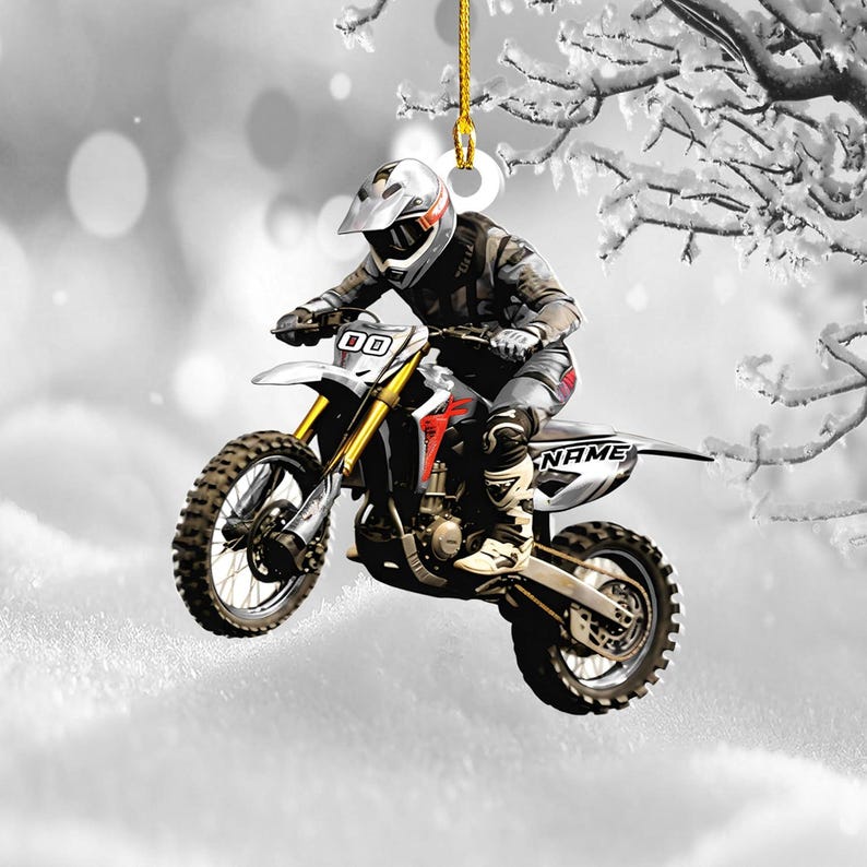 Personalized Dirt Bike Ornament Custom Motocross Men Ornament, Motorcycle Ornament, Bike Christmas Ornament,Gift for Racing Lover,Rider Gift