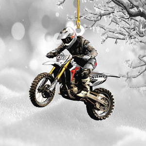 Personalized Dirt Bike Ornament Custom Motocross Men Ornament, Motorcycle Ornament, Bike Christmas Ornament,Gift for Racing Lover,Rider Gift