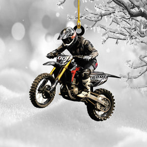Personalized Dirt Bike Ornament Custom Motocross Men Ornament, Motorcycle Ornament, Bike Christmas Ornament,Gift for Racing Lover,Rider Gift