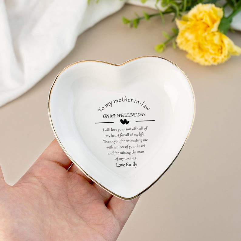 Mother-in-law, Personalized Ring Dish, Custom Jewelry Dish For Mother Of The Groom, Wedding Gift From Bride, Daughter-in-law Gifts