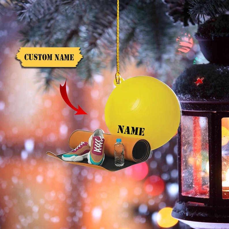 Personalized Workout Ornament, Gym Christmas Ornament, Fitness Ornament, Weight Lifting Gift For Trainer or Training Partner