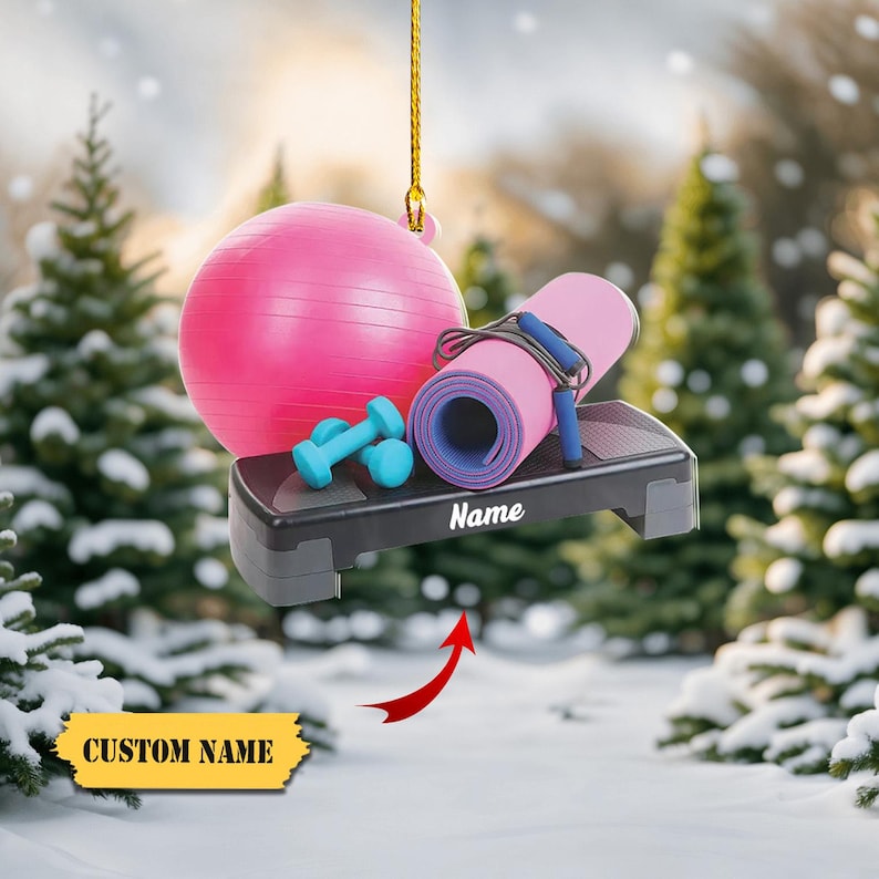 Personalized Workout Ornament, Gym Christmas Ornament, Fitness Ornament, Weight Lifting Gift For Trainer or Training Partner