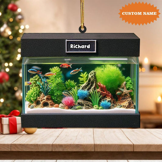 Personalized Aquarium Christmas Ornament, Fish Christmas Ornament, Gift For Fish Lover, Christmas Gift