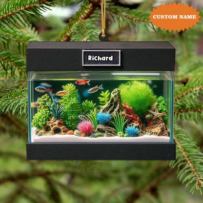 Personalized Aquarium Christmas Ornament, Fish Christmas Ornament, Gift For Fish Lover, Christmas Gift