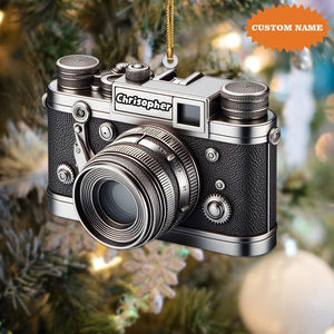 Personalized Camera Christmas Ornament, Christmas Home Decor, Camera Lover Gift, Christmas Gift