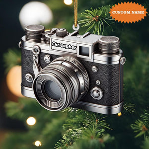 Personalized Camera Christmas Ornament, Christmas Home Decor, Camera Lover Gift, Christmas Gift