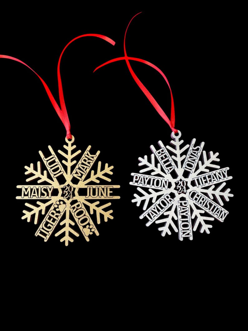 Grandkid names Christmas ornament, Family Christmas Ornament with Names, Personalized Ornament, Gift for Family, Grandparent gift