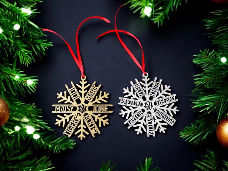 Grandkid names Christmas ornament, Family Christmas Ornament with Names, Personalized Ornament, Gift for Family, Grandparent gift