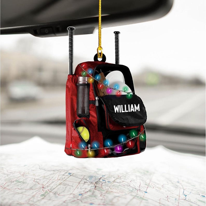 Softball Ornament 2D Christmas Tree Decoration Custom Softball Christmas Ornament 2D Shape Flat Softball ,Christmas Gift For Softball Lovers