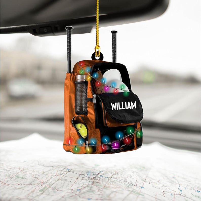 Softball Ornament 2D Christmas Tree Decoration Custom Softball Christmas Ornament 2D Shape Flat Softball ,Christmas Gift For Softball Lovers