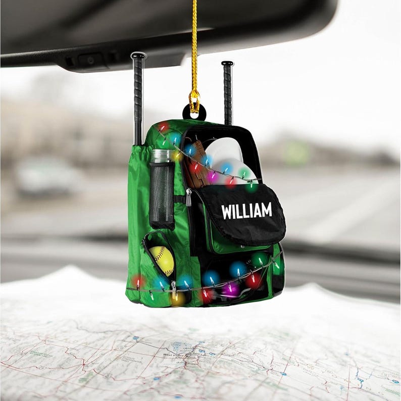 Softball Ornament 2D Christmas Tree Decoration Custom Softball Christmas Ornament 2D Shape Flat Softball ,Christmas Gift For Softball Lovers